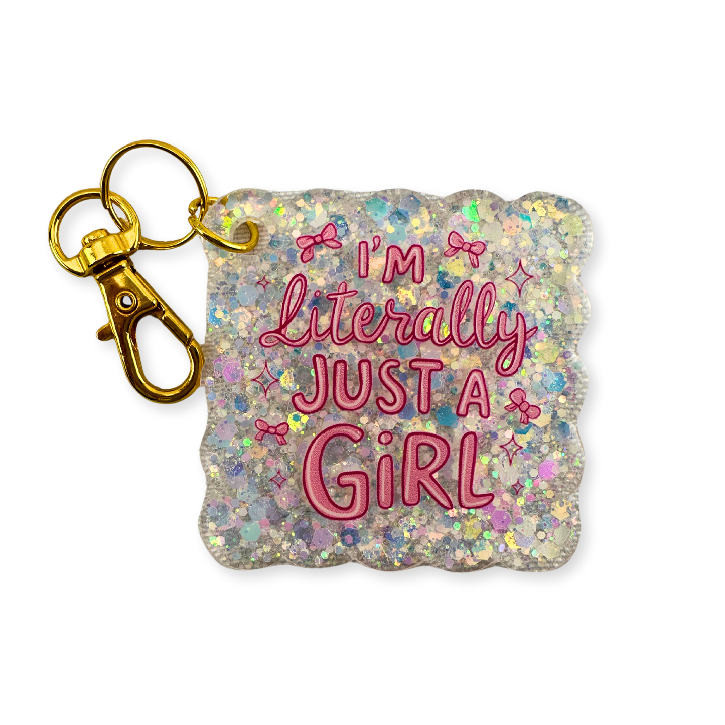 Literally Just A Girl Scallop Keychain