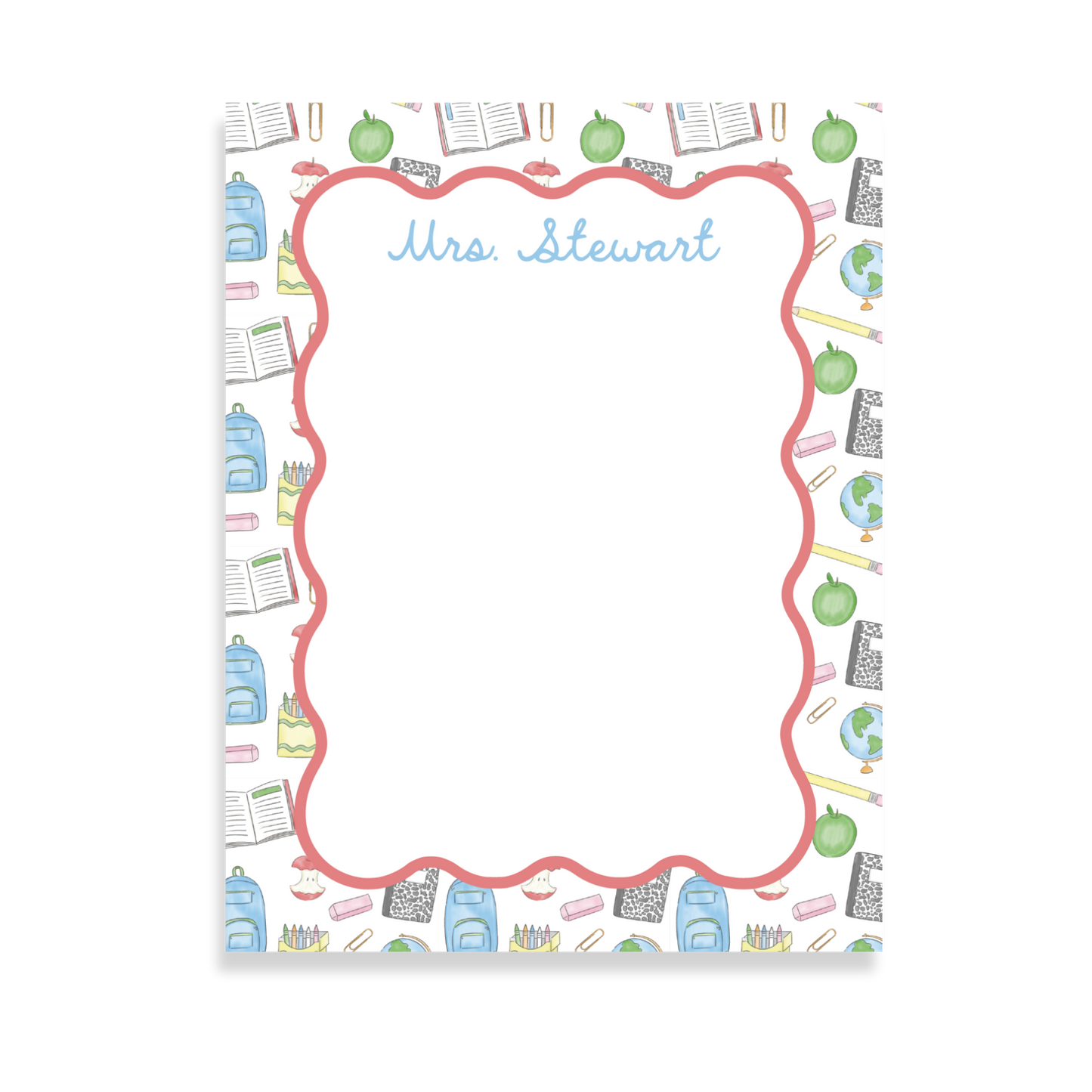 School Supplies Notepad