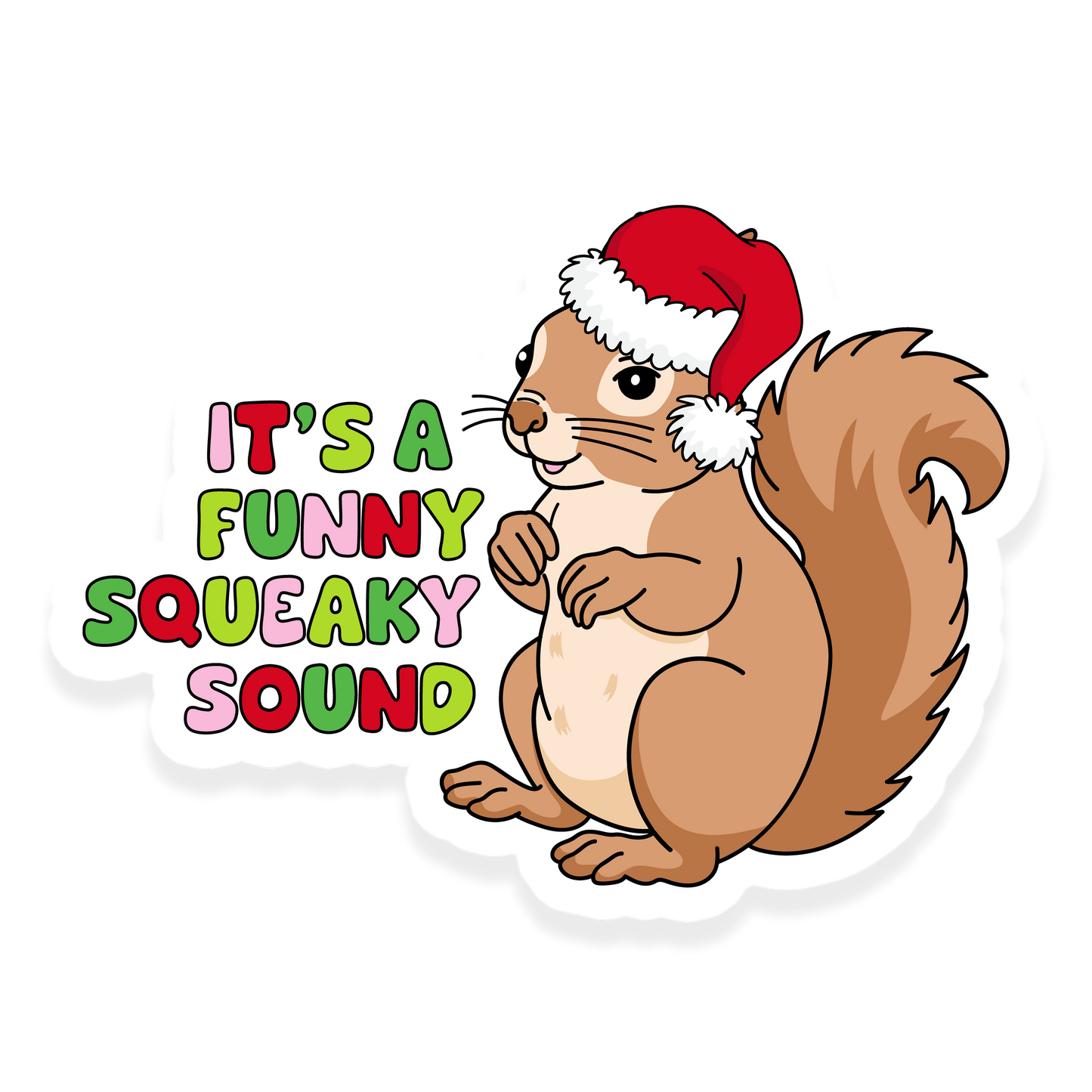 funny squeaky sound christmas squirrel sticker