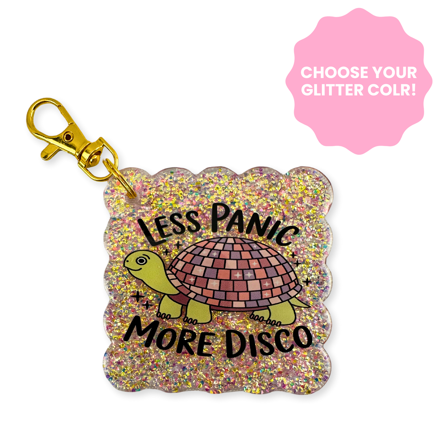 Less Panic More Disco Scallop Keychain