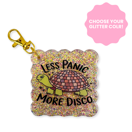 Less Panic More Disco Scallop Keychain