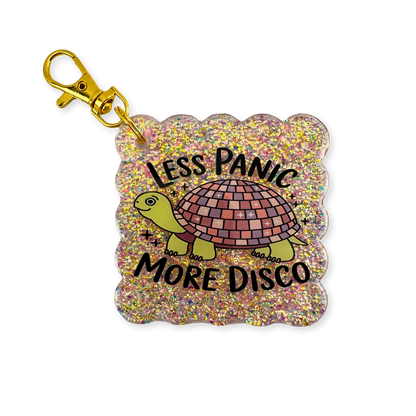 Less Panic More Disco Scallop Keychain