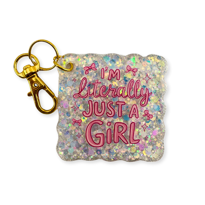 Literally Just A Girl Scallop Keychain