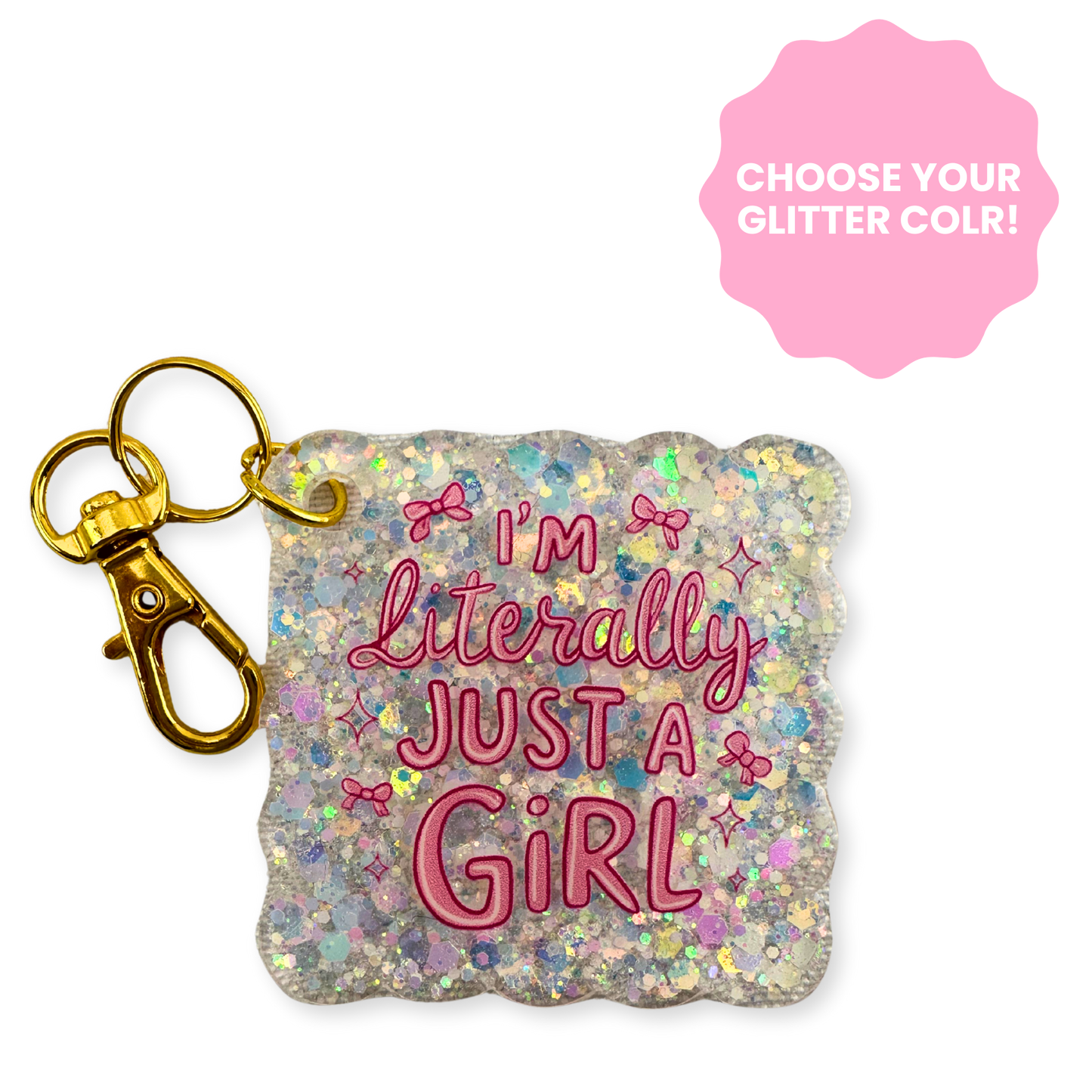 Literally Just A Girl Scallop Keychain