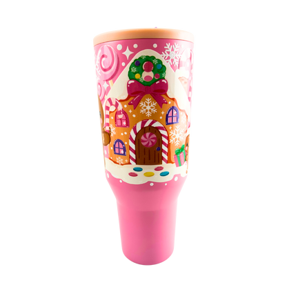 Gingerbread House No Spill 40oz Tumbler
