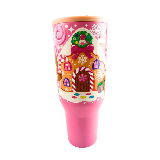 Gingerbread House No Spill 40oz Tumbler