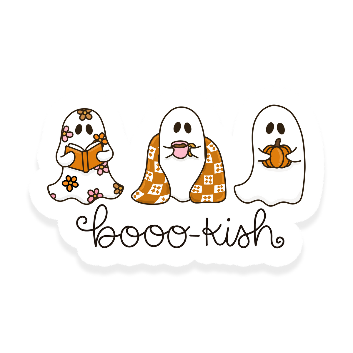 Boookish Halloween sticker with spooky bookish details