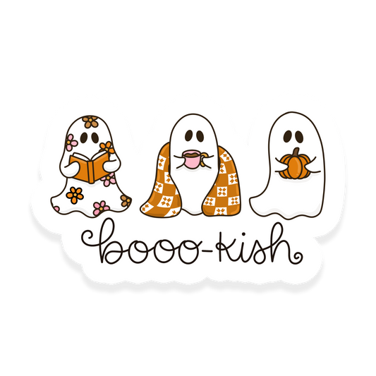 Boookish Halloween sticker with spooky bookish details