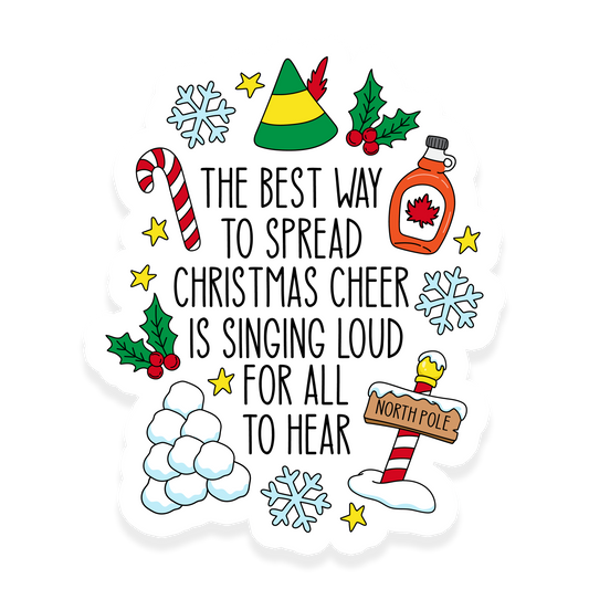 christmas cheer singing loud holiday sticker