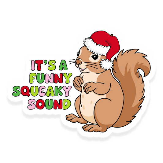 funny squeaky sound christmas squirrel sticker