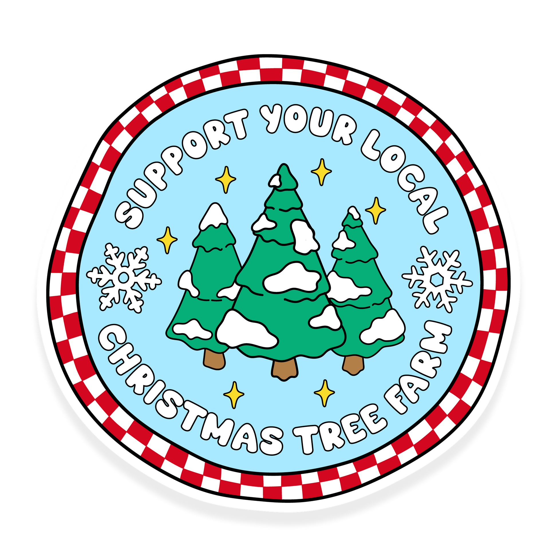 support your local christmas tree farm sticker